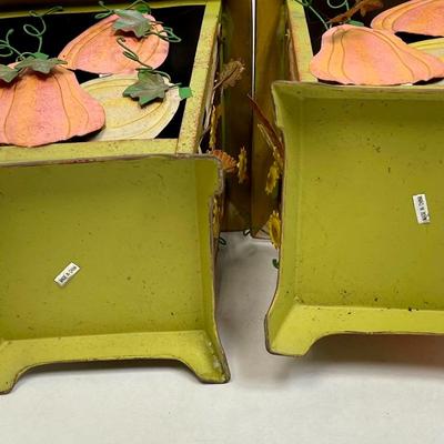 Pair of Painted Sheet Metal Candle Lanterns