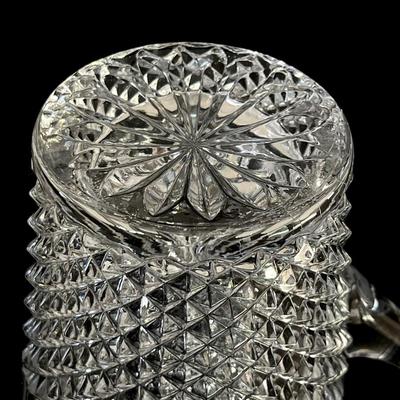 Vtg. Diamond Cut Crystal Pitcher