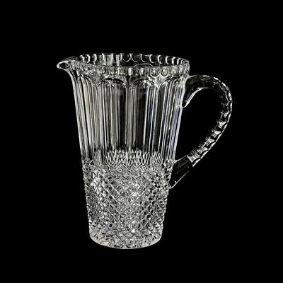 Vtg. Diamond Cut Crystal Pitcher
