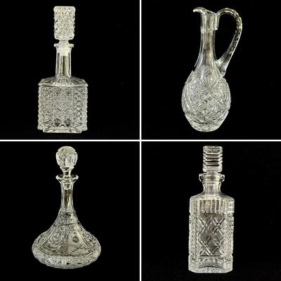 Assortment Of Four Pieces Of Cut Crystal/Glass