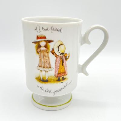 HOLLY HOBBIE ~ Green Band ~ Set Of Six (6) Ceramic Footed Mugs