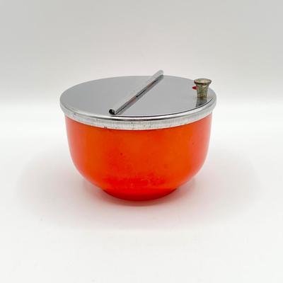 MEDCO ~ Metal Flip Top Lid Glass Sugar Bowl