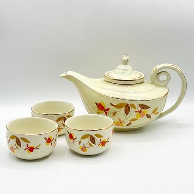 HALLS SUPERIOR ~ Autumn Leaf ~ Four (4) Piece Porcelain Tea Set