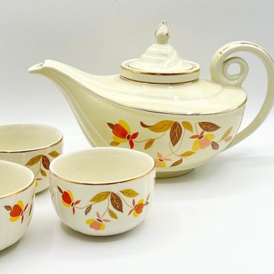 HALLS SUPERIOR ~ Autumn Leaf ~ Four (4) Piece Porcelain Tea Set