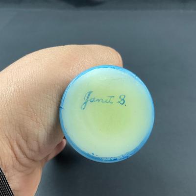 -89- FENTON | Hand Painted Egg | Uranium Glass | Signed