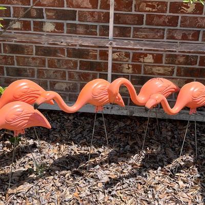 Outdoor Garden Pink Flamingos ~ Set Of Ten (10)