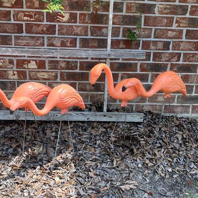 Outdoor Garden Pink Flamingos ~ Set Of Ten (10)