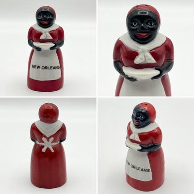 Vtg. Mammy & Uncle Mose Porcelain Salt & Pepper Shaker