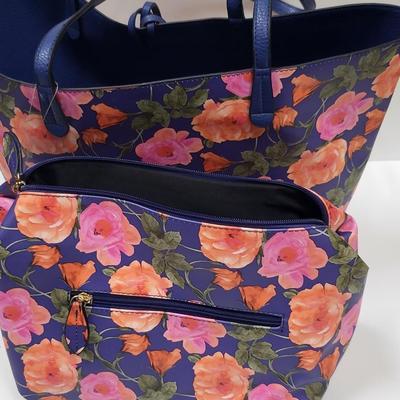 New Kelly & Katie Floral Reversible Tote 2pc Set
