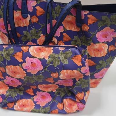 New Kelly & Katie Floral Reversible Tote 2pc Set