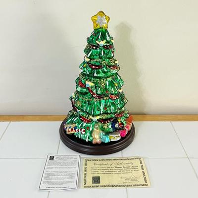 THOMAS PACCONI CLASSICS INC. ~ Large Blown Glass Ornament With Wooden Base