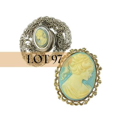 -97- CAMEO | Light Blue Locket & Pin