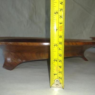 Turned Footed Wood Bowl with Fish Design by Bobby Phillips- Walnut- Approx 17" in Diameter (#54)