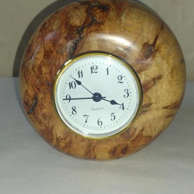 Turned Wooden Clock by Bobby Phillips- Maple Burl (#55)