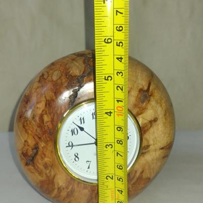 Turned Wooden Clock by Bobby Phillips- Maple Burl (#55)