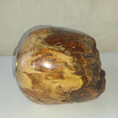Turned Wooden Clock by Bobby Phillips- Maple Burl (#55)