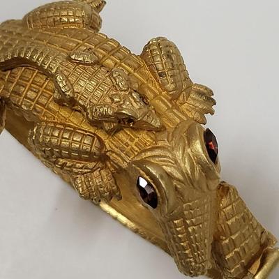 Vintage Alligator Clamper-Style Bracelet