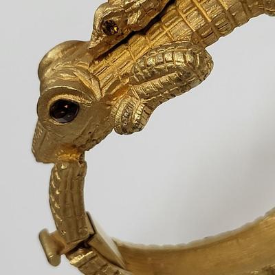 Vintage Alligator Clamper-Style Bracelet