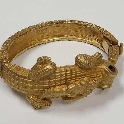 Vintage Alligator Clamper-Style Bracelet