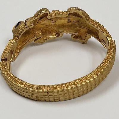 Vintage Alligator Clamper-Style Bracelet