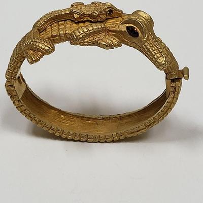 Vintage Alligator Clamper-Style Bracelet