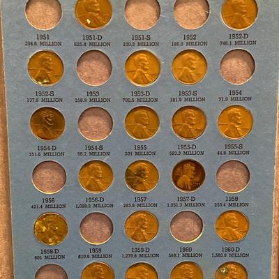 1909-1974 United States Penny Books with Pennies