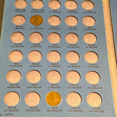 1909-1974 United States Penny Books with Pennies