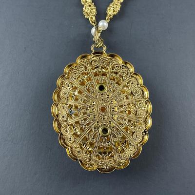 -98- CAMEO | Made In West Germany Amber Necklace | Marked