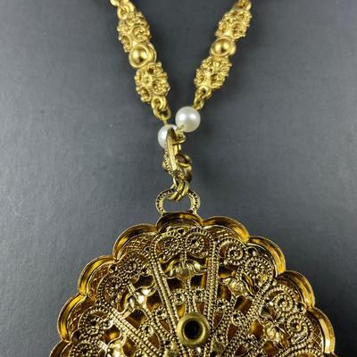 -98- CAMEO | Made In West Germany Amber Necklace | Marked