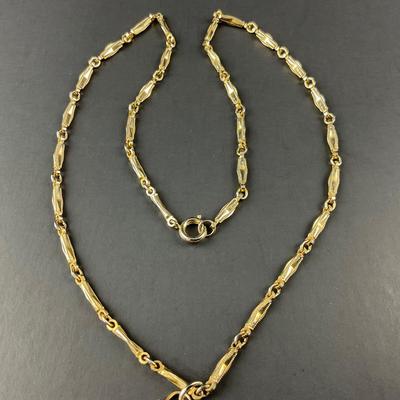 -99- CAMEO | Gold Tone & Black Necklace