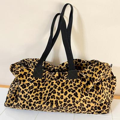 BEBE ~ Leopard Faux Suede Duffel Bag