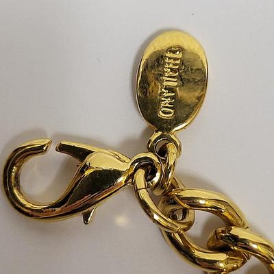 Designer KJL Goldtone Medallion Charms Bracelet