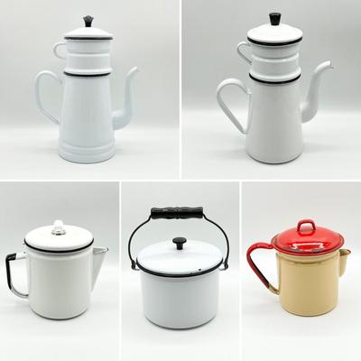 Five (5) Assorted Enamel Pot Ware