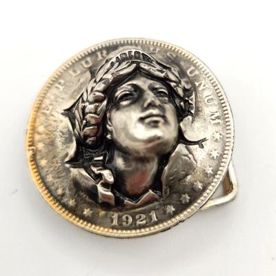 Lot #62 1921 Silver Dollar Belt Buckle
