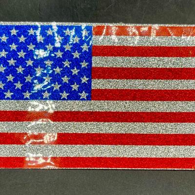 Vintage American Flag Glitter Patriot United States USA Sticker Decal