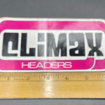 Advertising Sticker Decal - Auto parts - Climax Headers pink white black
