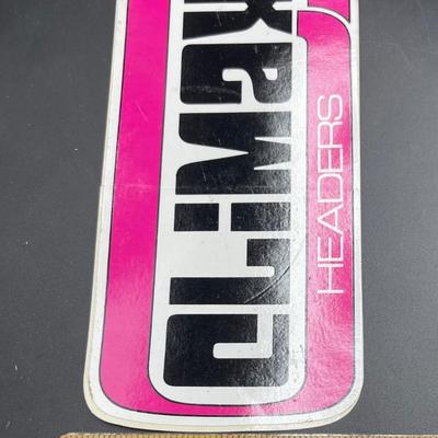 Advertising Sticker Decal - Auto parts - Climax Headers pink white black