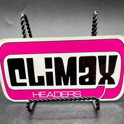 Advertising Sticker Decal - Auto parts - Climax Headers pink white black