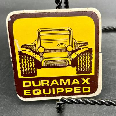Vintage 1970's Vinyl Automotive Equipment Sticker "DURAMAX EQUIPPED"