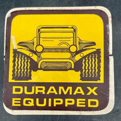 Vintage 1970's Vinyl Automotive Equipment Sticker "DURAMAX EQUIPPED"