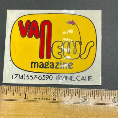 Van News Magazine Decal Sticker Irvine CA company