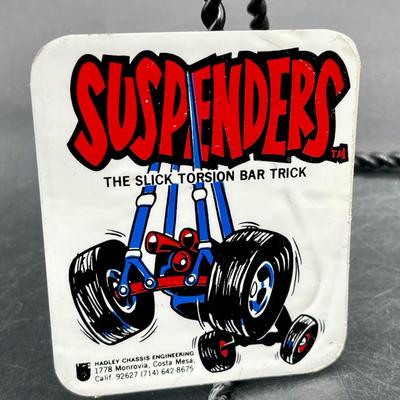 Vintage 1970's Automotive Equipment Vinyl Sticker Decal for Suspenders The Slick Torsion Bar Trick Decal Sticker - vintage advertising