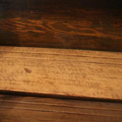 Antique Curved Glass Curio Cabinet w/ Mirror