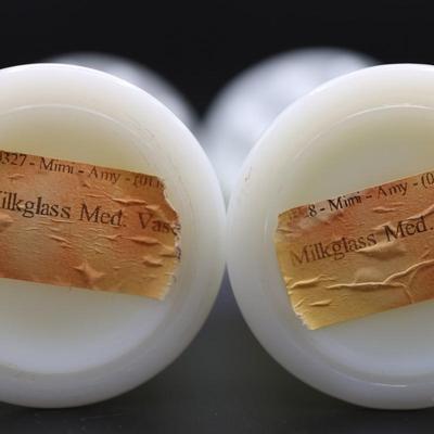 Pair of Mid Century Milk Glass Vases (2)