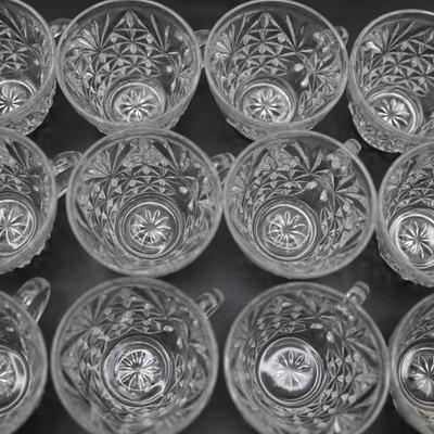Vintage Anchor Hocking Punch Bowl and Twelve (12) Cups