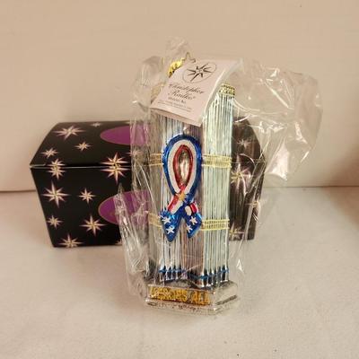 Lot #64 Christopher Radko Ornament - Twin Towers Heroes All