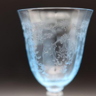 Set of Five (5) Fostoria Navarre Azure Blue Glasses