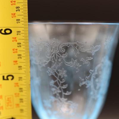 Set of Five (5) Fostoria Navarre Azure Blue Glasses