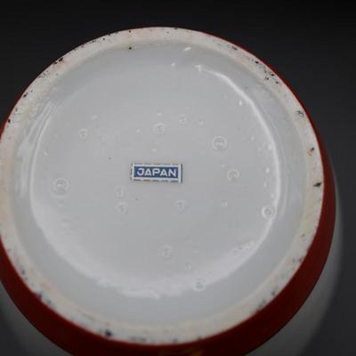 White With Orange Flowers Ginger Jars (2)