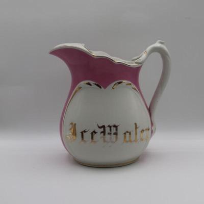Dresden Porcelain Ice Water Pitcher, 1895 East Liverpool